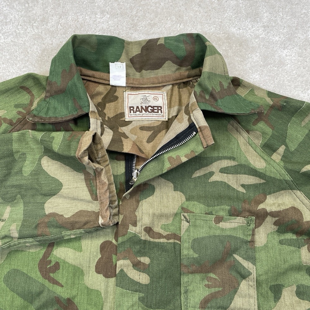 Vintage Ranger Reversible Camo Hunting Jacket Men's XL Green Tan Not Insulated